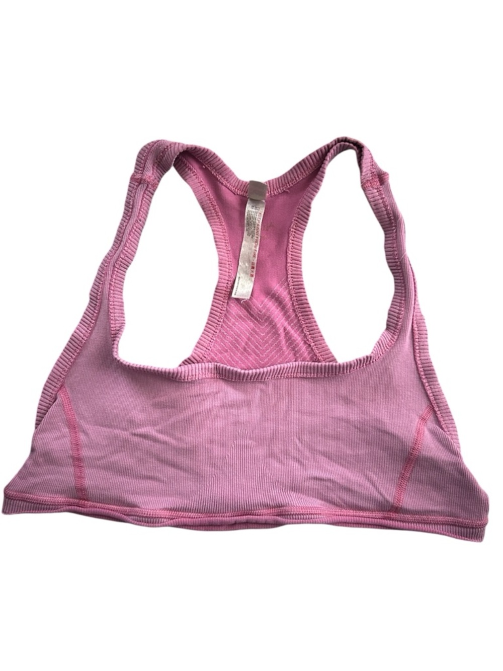 Free People Pink Racerback Seamless Sports Bra Ribbed Size Large‎